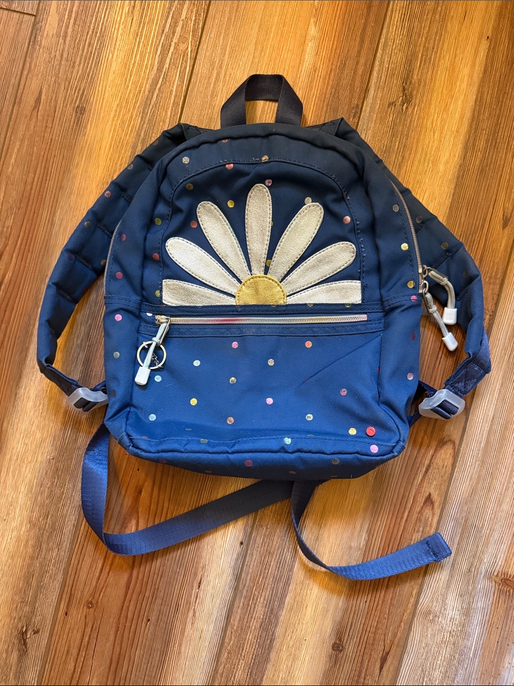 STATE Navy Backpack with White Daisy and Multicolor Dots